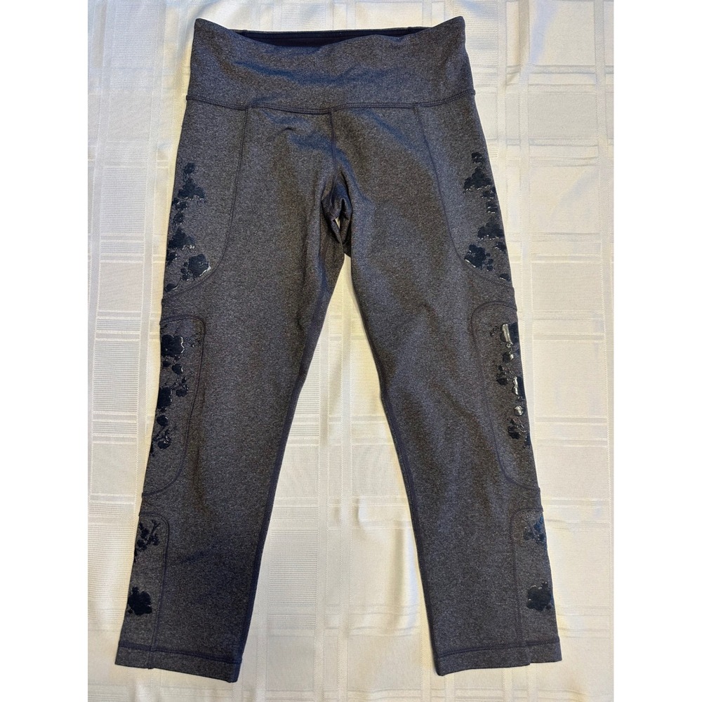 Lululemon Leggings Women 6 Grey Crop Tight Activewear Pockets